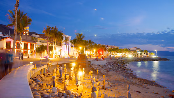 Puerto Vallarta Malecón near Dreams Bahia Mita Surf & Spa Resort with lively boardwalk and oceanfront views