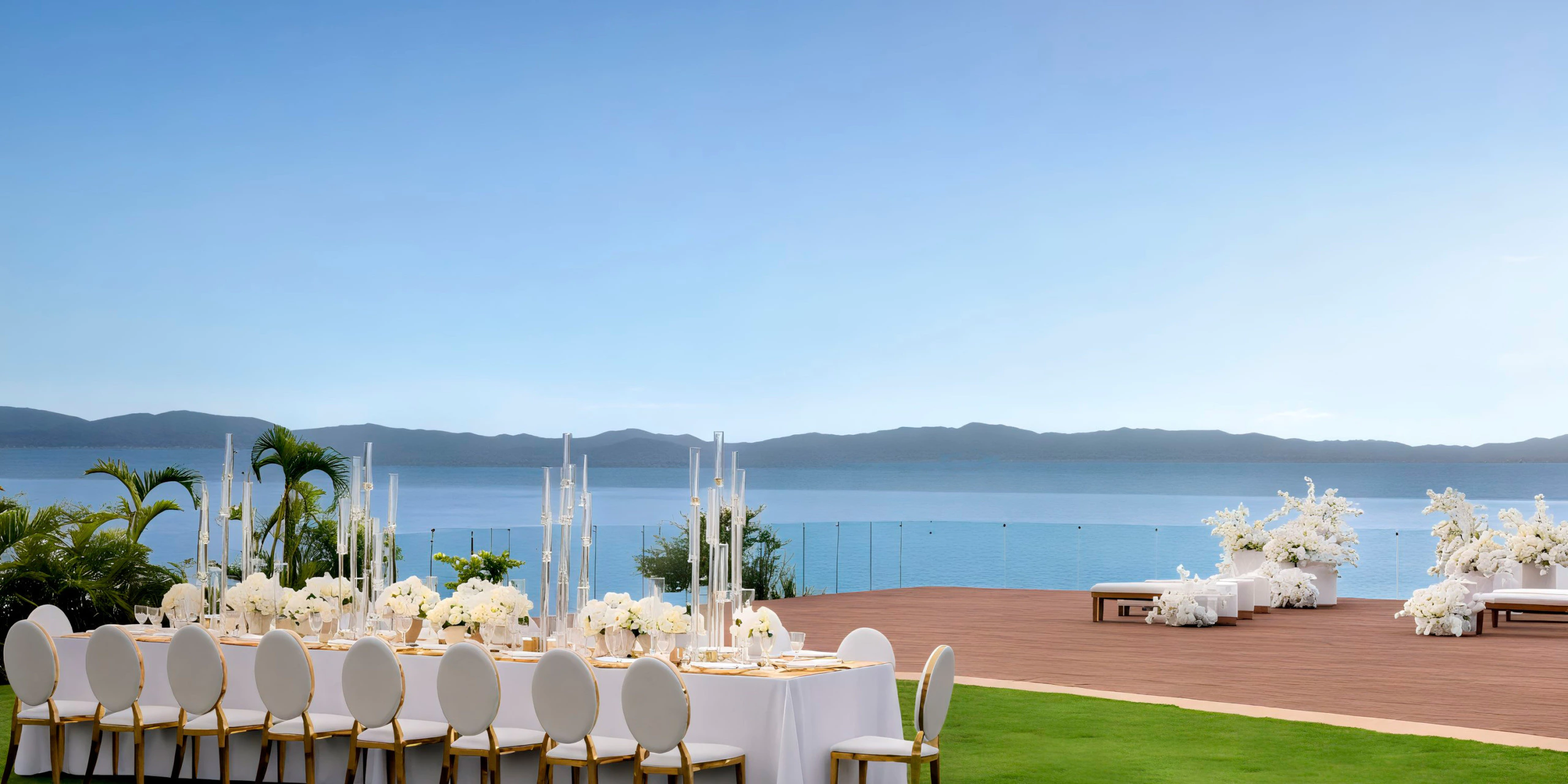 Beach Garden venue with tropical lawn setup for weddings at Dreams Bahia Mita Surf & Spa Resort