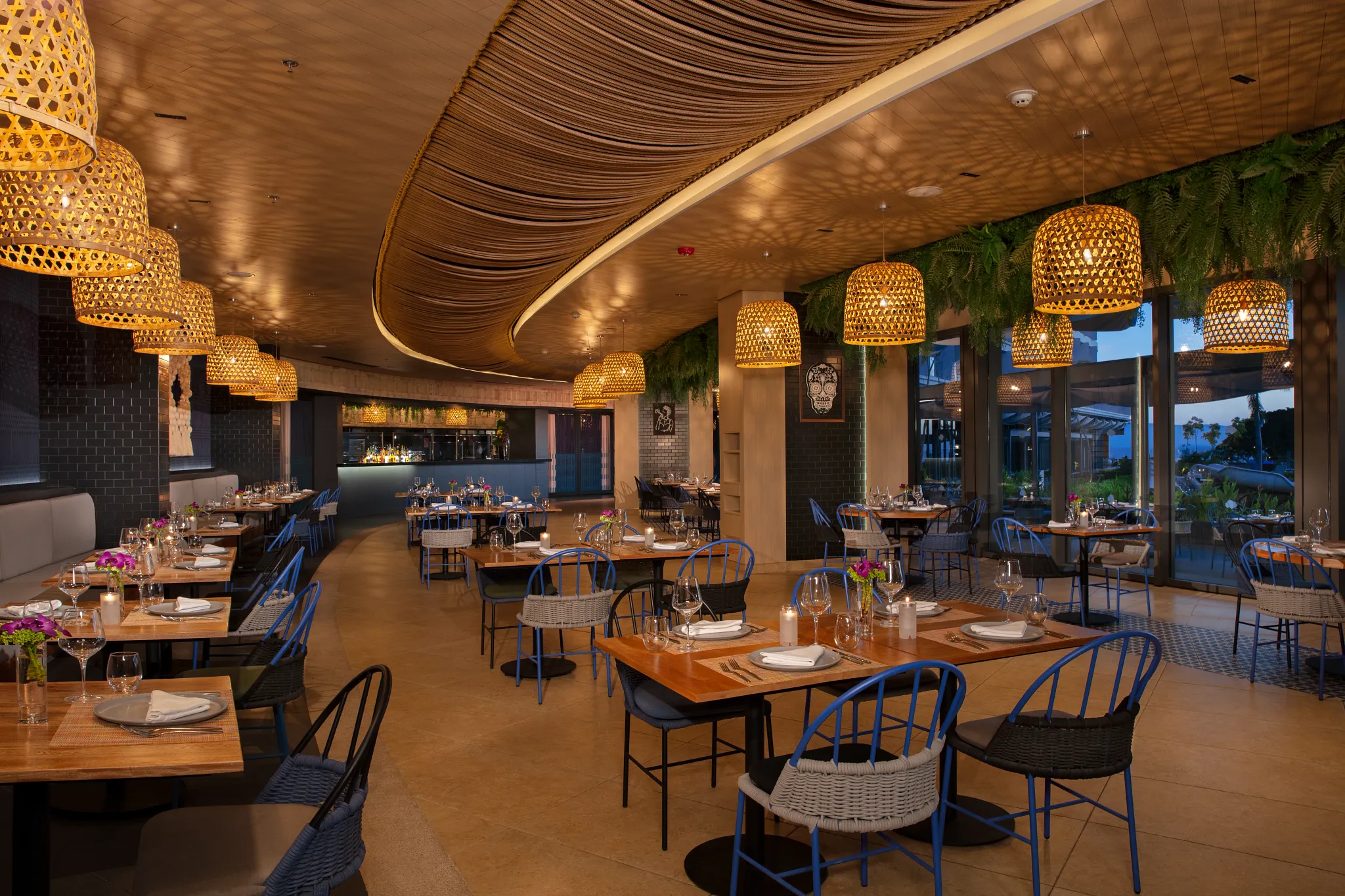 El Patio restaurant at Dreams Bahia Mita Surf & Spa Resort featuring authentic Mexican cuisine, colorful décor, and a warm, traditional ambiance.