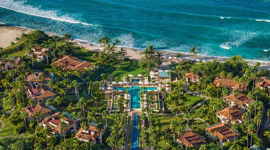 The St. Regis Punta Mita Resort luxury beachfront resort with infinity pools and upscale tropical surroundings in Punta Mita, Mexico.